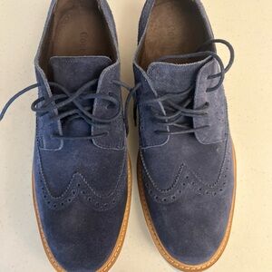 Cole Haan Navy Suede Derby Shoes